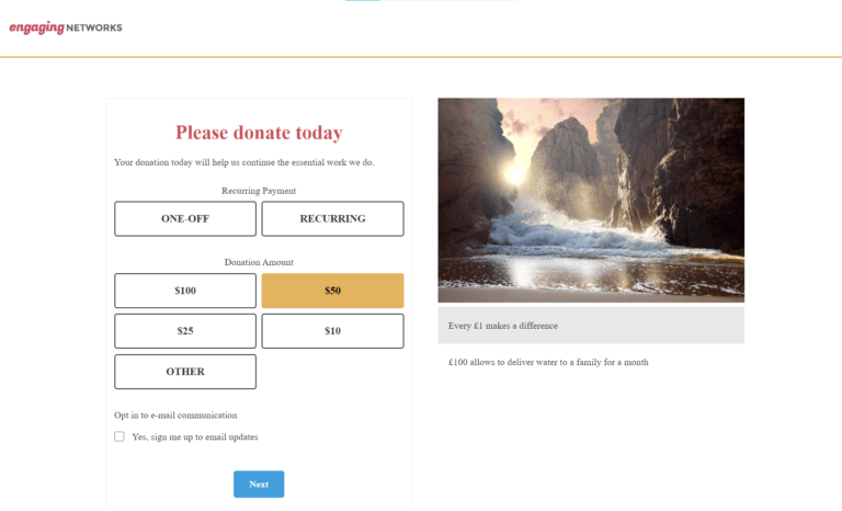 Multi use donation page with script readers